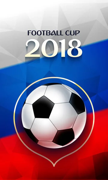 Fond Écran Football Avec Ballon Lettrage Drapeau Russe Sur Fond — Image vectorielle