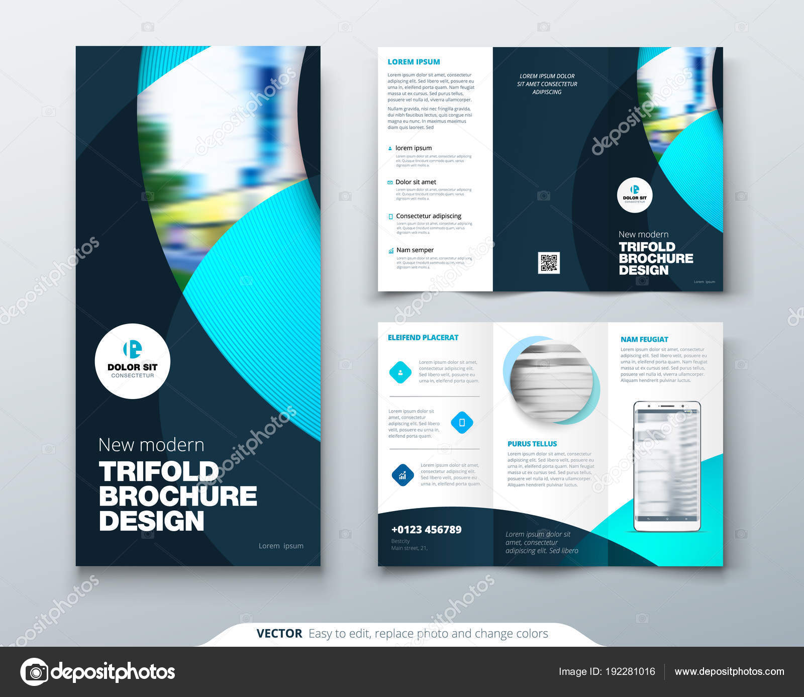 Modern Brochure Design 18 Tri Fold Brochure Design With Circle Corporate Business Template For Tri Fold Flyer Layout With Modern Photo And Abstract Circle Background Creative Concept Folded Flyer Or Brochure