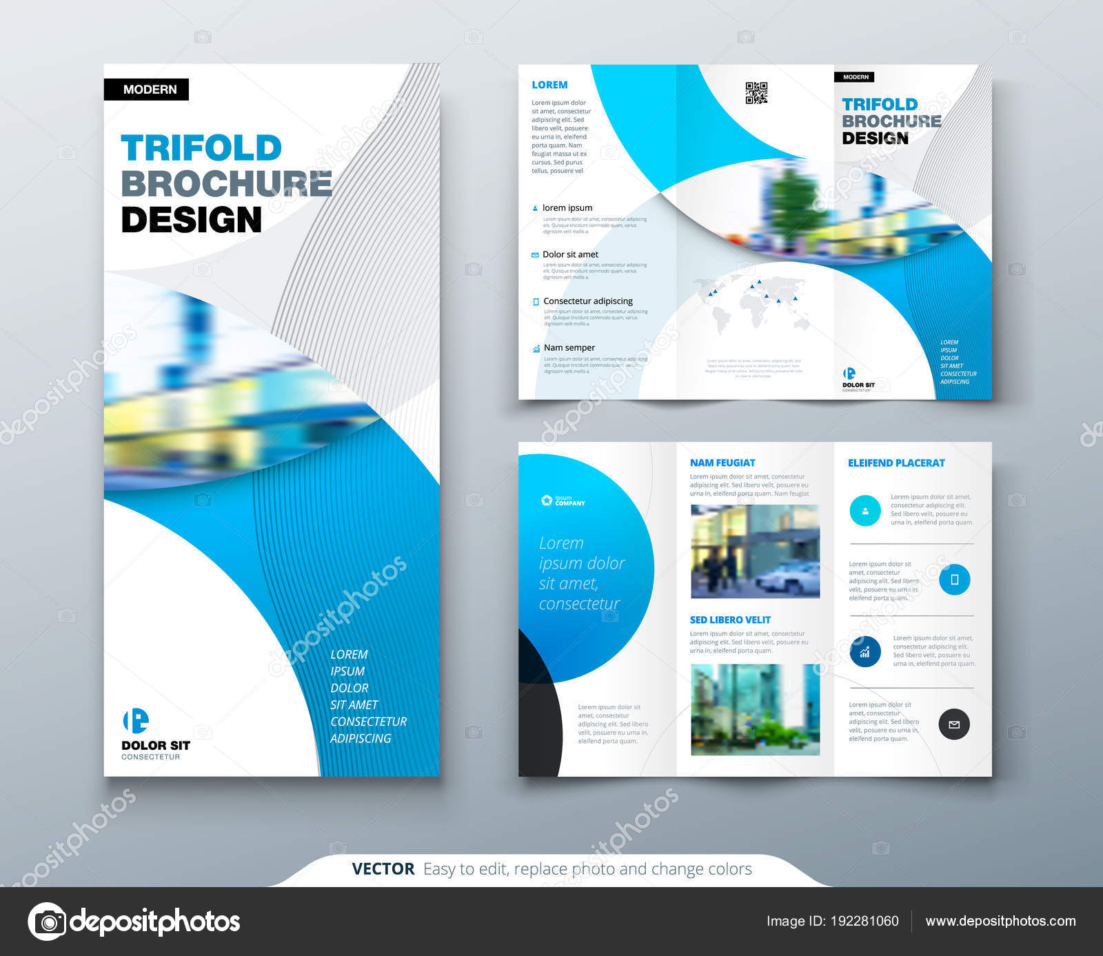 Tri Fold Brochure Design With Circle Corporate Business Template For Tri Fold Flyer Layout With Modern Photo And Abstract Circle Background Creative Concept Folded Flyer Or Brochure Stock Vector C Greatbergens