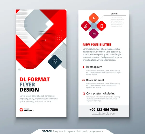 Дизайн Dl Flyer з квадратними формами, корпоративний бізнес-шаблон для dl flyer. Творча концепція флаєр або планшет.. — стоковий вектор
