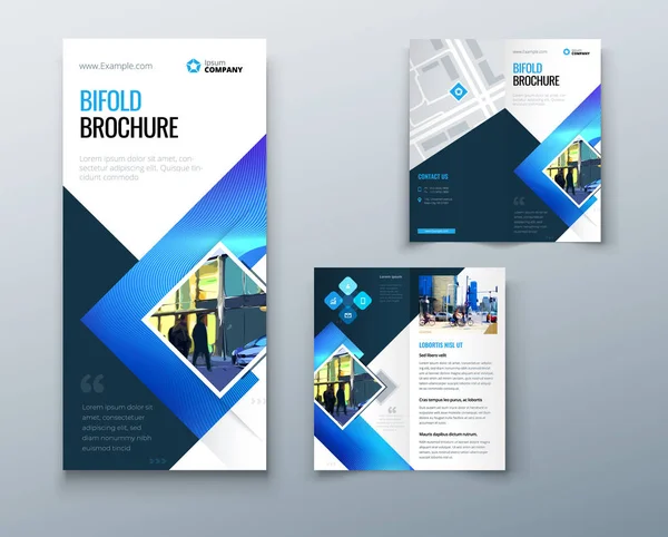 Bifold Brochure Ontwerp Business Template Voor Bifold Flyer — Stockvector