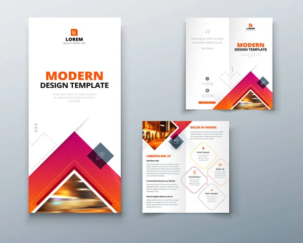 Design Brochura Bifold Modelo Negócio Para Folheto Bifold —  Vetores de Stock