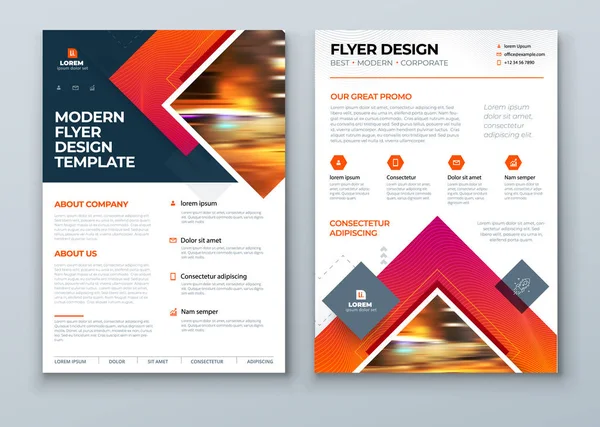 Flyer ontwerp. Modern Flyer Achtergrond Ontwerp. Corporate Template lay-out Flyer Mockup. Concept met Square Rhombus Shapes. Vector achtergrond. Set - Gb075 — Stockvector