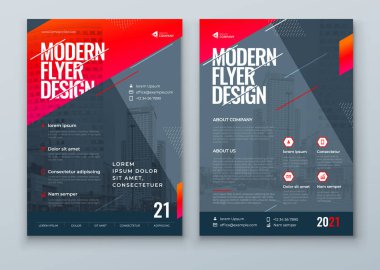 Dinamik Çizgi Şekilli Broşür Tasarımı. Modern Flyer Arka plan Tasarımı. Flyer için Şablon Düzeni.