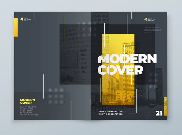 Modèle Brochure Conception Brochure Entreprise Concept Lumineux Moderne Créatif Avec — Image vectorielle