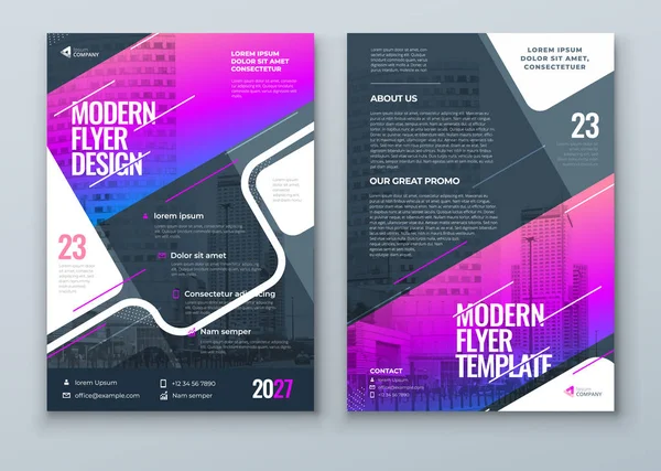 Design Flyer Moderne Élégant Coloré Flyer Conception Fond Modèle Mise — Image vectorielle