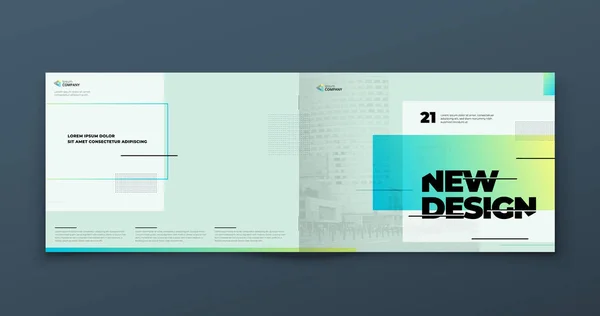 Design Layout Modelo Folheto Horizontal Relatório Anual Negócios Catálogo Revista —  Vetores de Stock