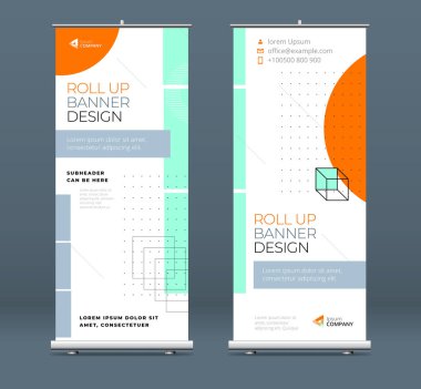 İş Dünyası Pankartları. Sunumu başlat. Dikey rulo, x-stand, sergi. Konferans, forum için geri çekilebilir pankart standı veya bayrak tasarımı düzeni.