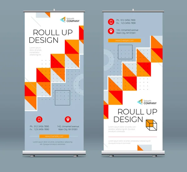 Roll Banners Para Los Negocios Resumen Enrollar Fondo Para Presentación — Archivo Imágenes Vectoriales