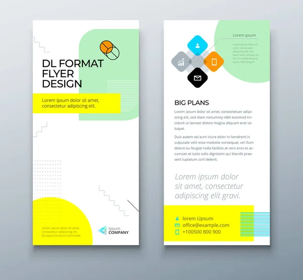 Flyer Design Avec Des Formes Carrées Modèle Entreprise Pour Flyer — Image vectorielle