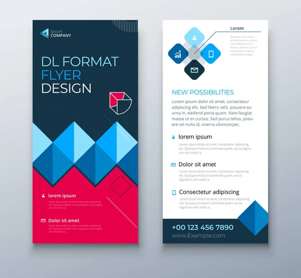 Flyer Design Con Forme Quadrate Modello Aziendale Flyer Concetto Creativo — Vettoriale Stock