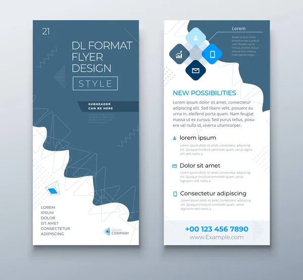 Flyer Design Com Formas Quadradas Modelo Negócio Corporativo Para Folheto —  Vetores de Stock