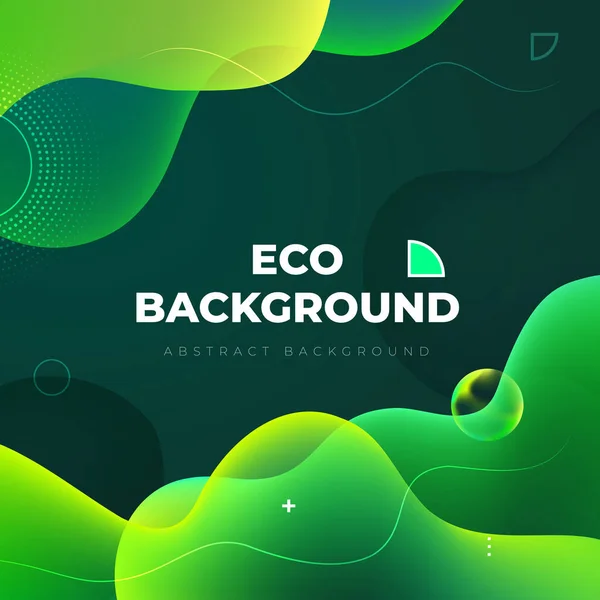 Vloeibare kleur achtergrond ontwerp. Groene Eco Fluid gradiënt vormen samenstelling. Futuristische design posters. Eps10 vector. — Stockvector