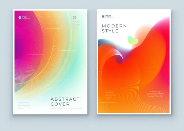 Liquid Abstract Cover Hintergrunddesign. Fluid Dynamic Graphic Element für moderne Broschüren, Banner, Poster, Flyer oder Präsentationsvorlagen mit Linienmuster. Farbe Flow Frame Illustration. — Stockvektor