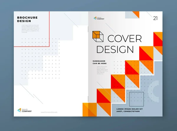 Brochure template layout design. Corporate business annual report, catalog, magazine, flyer mockup. Creative modern background concept in abstract flat style shape — Stock Vector