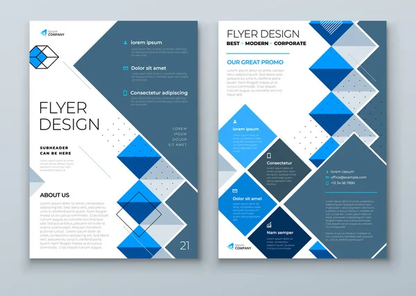 Diseño de plantilla de volante. Informe anual de negocios corporativos, catálogo, revista, maqueta de volantes. Concepto de folleto de fondo moderno creativo en forma de estilo plano abstracto — Vector de stock