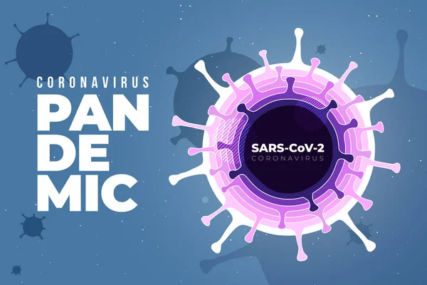 Coronavirus COVID-19 SARS-CoV-2 sobre um fundo futurista azul. Infográficos métodos de prevenção de infecções por vírus. Tipo mortal de vírus 2019-nCoV. Ilustração do vetor micróbio do coronavírus — Vetor de Stock