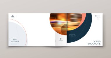 Minimum mercan geometrik dizaynlı peyzaj kaplaması. Yatay Broşür, Plakkart, Rapor, Poster, Flyer, Banner vs. için modern soyut arkaplan. Eps10 vektör şablonu.