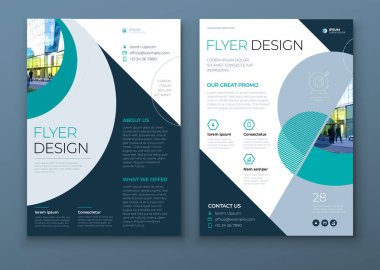 Minimum geometrik tasarımı olan bir el ilanı. Broşür, Plakkart, Poster, Flyer, Banner vs. için modern soyut arkaplan. Eps10 vektör şablonu.