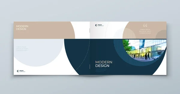 Landscape Cover met minimale luxe geometrisch ontwerp. Moderne abstracte achtergrond voor Horizontale Brochure, Placard, Rapport, Poster, Flyer, Banner etc. Vectorsjabloon Eps10. — Stockvector
