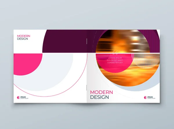 Vierkante hoes met minimaal roze geometrisch ontwerp. Moderne abstracte achtergrond voor Square Brochure, Placard, Rapport, Poster, Flyer, Banner etc. Vectorsjabloon Eps10. — Stockvector