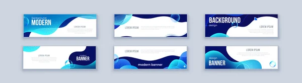 Flüssiges abstraktes Banner-Design. Fluid Vector geformten Hintergrund. Moderne grafische Vorlage Banner Muster für soziale Medien und Websites — Stockvektor