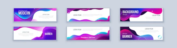 Design de banner abstrato líquido. Fluid Vector em forma de fundo. Padrão de banner de modelo gráfico moderno para mídias sociais e sites —  Vetores de Stock