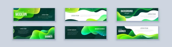 Flüssiges abstraktes Banner-Design. Fluid Vector geformten Hintergrund. Moderne grafische Vorlage Banner Muster für soziale Medien und Websites — Stockvektor