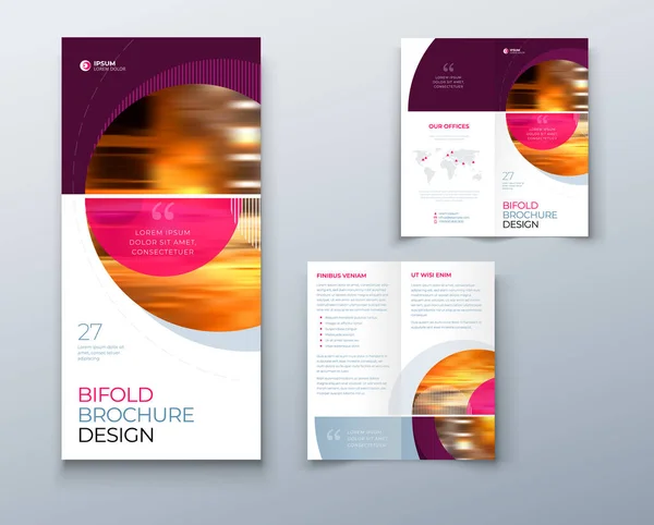 Bi vouw brochure of flyer ontwerp met cirkel. Creatief concept flyer of brochure. — Stockvector