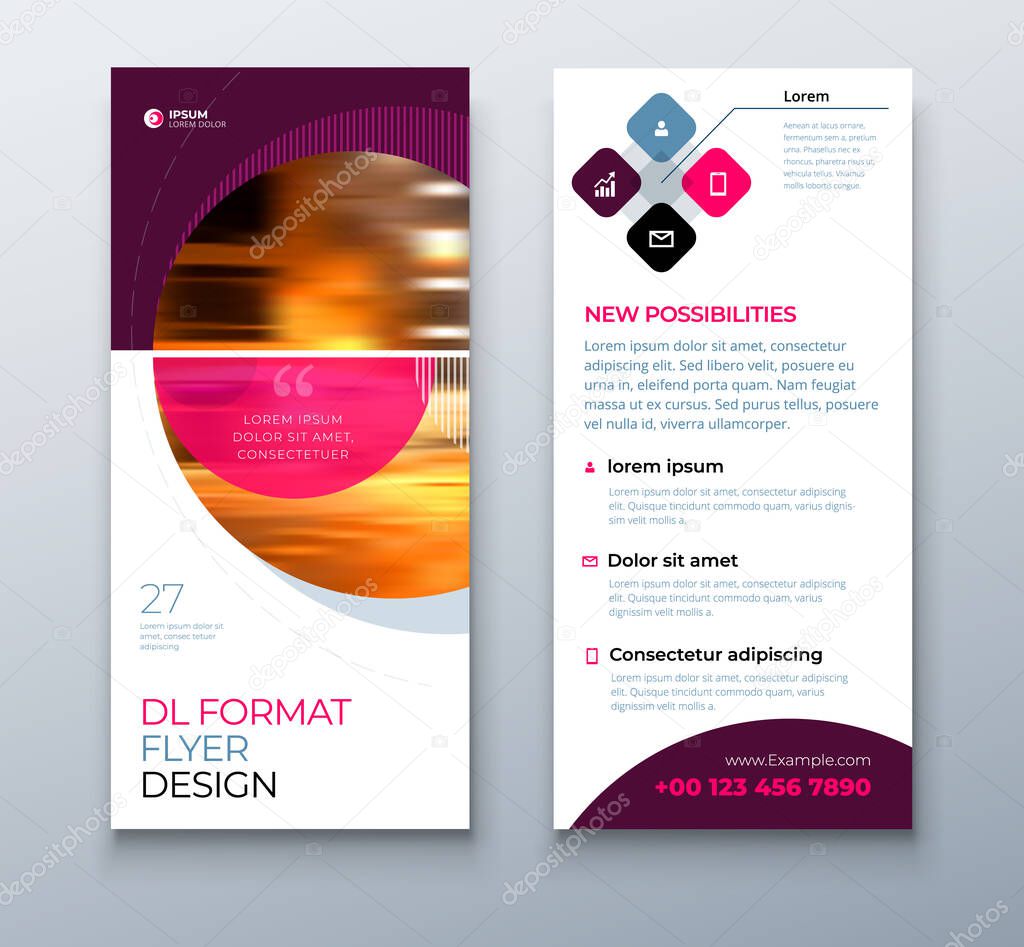Dl Flyer Design Business Template For Dl Flyer Layout With Modern Circle Photo And Abstract Background Creative Flyer Or Brochure Concept Premium Vector In Adobe Illustrator Ai Ai Format