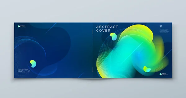 Dark Horizontal Liquid Abstract Cover Background Design Landscape Fluid Dynamic Element for Modern Brochure, Banner, Poster, Flyer or Presentation Template with Line Pattern. — стоковий вектор