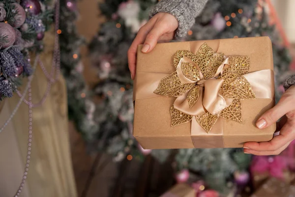 Noel Hediyelik altın yapraklarla hazır mı