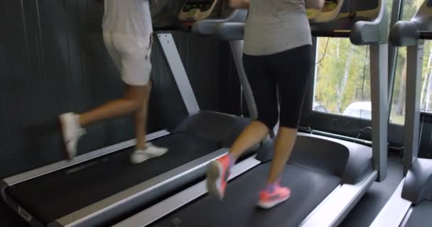 Correr en una cinta de correr — Vídeo de stock