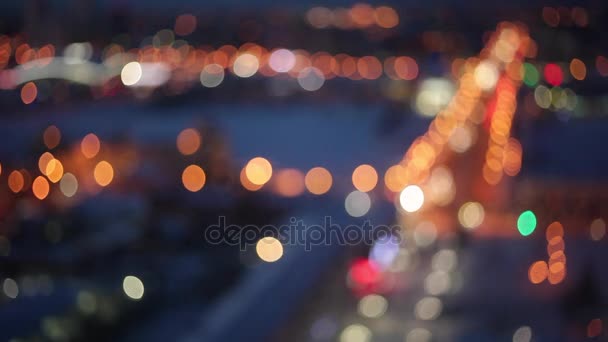 Hintergrund Für Titel Bokeh Der Stadt Vogelperspektive — Stockvideo