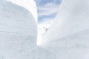 Tateyama Kurobe Alp rota kar duvara