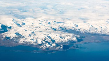 Vestrahorn Stokksness, uçak penceresinden havadan görünümü