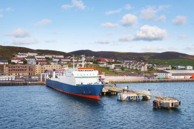 Lerwick Town, Shetland pier rıhtım nakliye gemisi