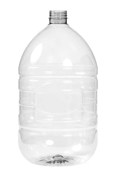 New, clean, empty plastic bottle on white background — Stock Photo, Image