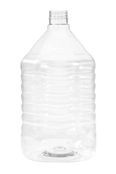 새로운, 깨끗 한, 빈 플라스틱 병에 흰색 배경 — 스톡 사진