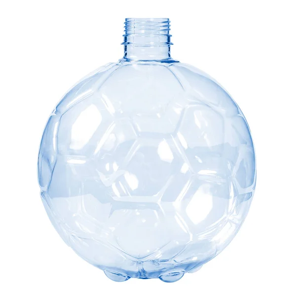 새로운, 깨끗 한, 빈 플라스틱 병 블루 색상 흰색 배경 — 스톡 사진