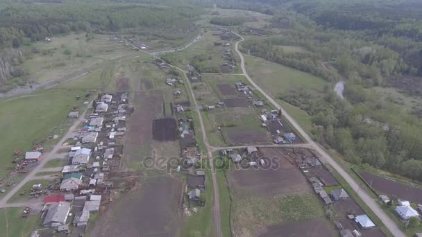 Panorama vue aérienne prise sur village cottage, banlieue, village, ci-dessus 