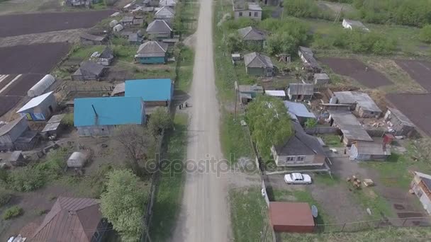 Panorama vue aérienne prise sur village cottage, banlieue, village, ci-dessus 