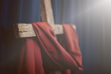 soft focus of cross with copy space .Good Friday and Easter concept.