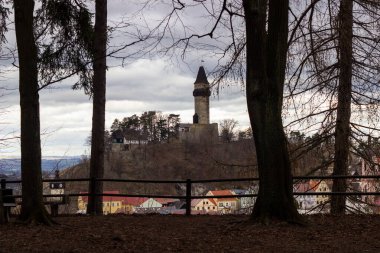 Kastamonu şehir merkezinden tarihi şato manzarası.