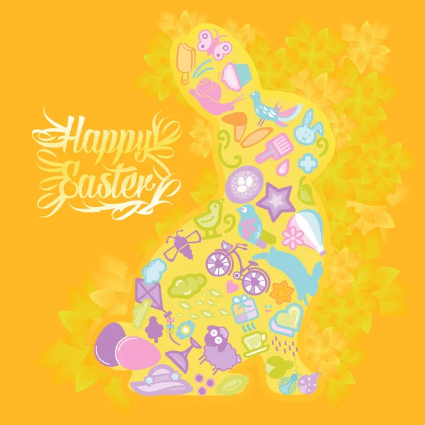 Yellow bunny on yellow background — Stock Photo, Image
