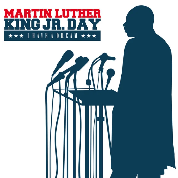 Dr Martin Luther King, Jr. silhouette sur fond blanc — Photo