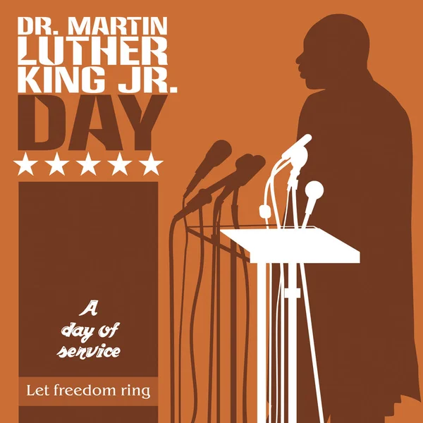 Dr. Martin Luther King, Jr. siluet dengan latar belakang coklat — Stok Foto
