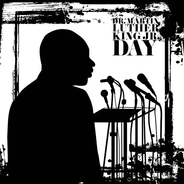 Dr. Martin Luther King, Jr. silhouette su sfondo bianco — Foto Stock