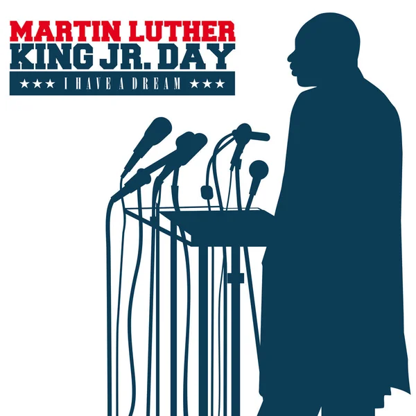 Dr. Martin Luther King, Jr. silueta sobre fondo blanco — Foto de Stock