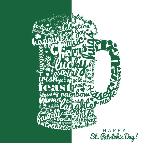 Día de San Patricio tipografía taza de cerveza — Foto de Stock